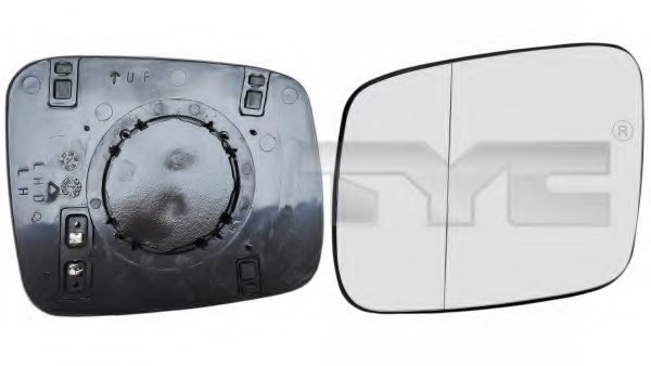 TYC 337-0164-1 Mirror Glass, outside mirror